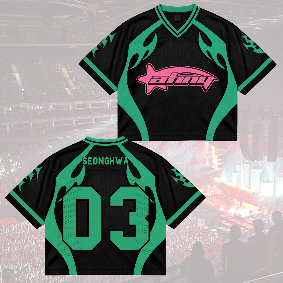 Electric BAD Bad Tinys Club All Members Cyber Grunge Mixed Mesh Jersey For Atiny