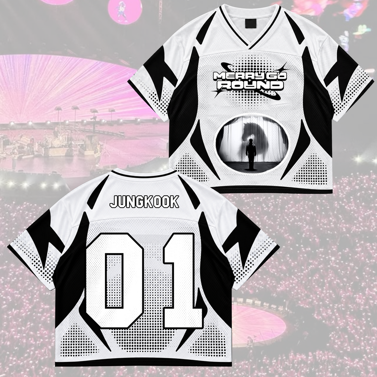 Electric Merry Go Round Army Club All Members Abstract Geometric Mixed Mesh Jersey For Fans