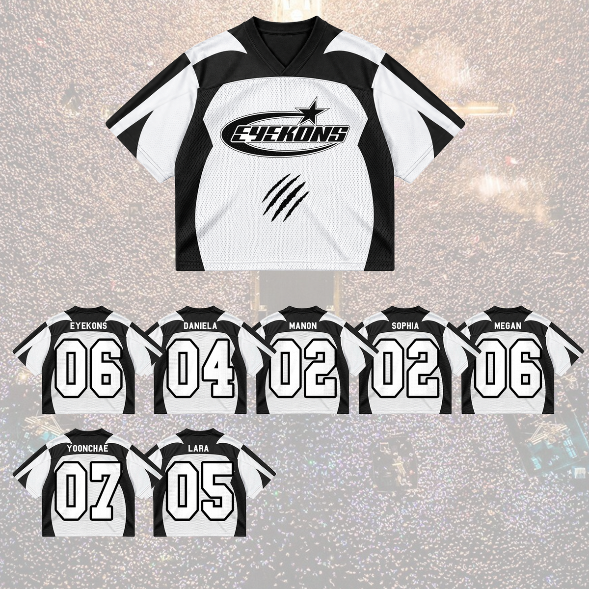 Dramatic Eyekons Heavy Metal Black White Athletic Mixed Mesh Jersey Fanmerch