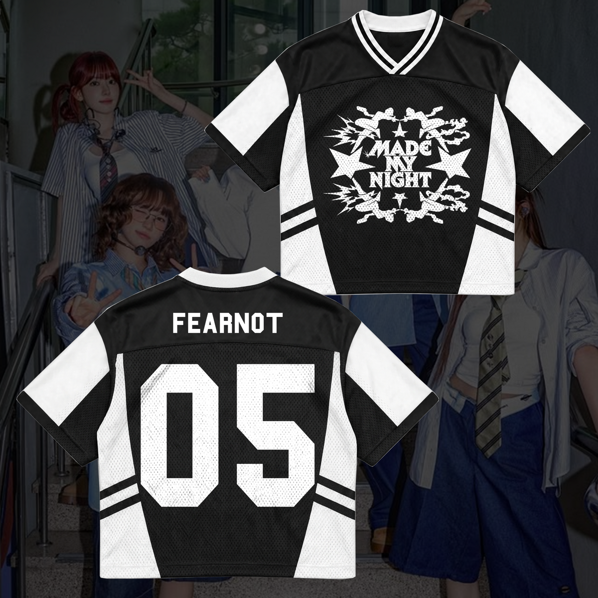 Frenzy Le Sserafim Made My Night Concert Mixed Mesh Jersey For Fearnot