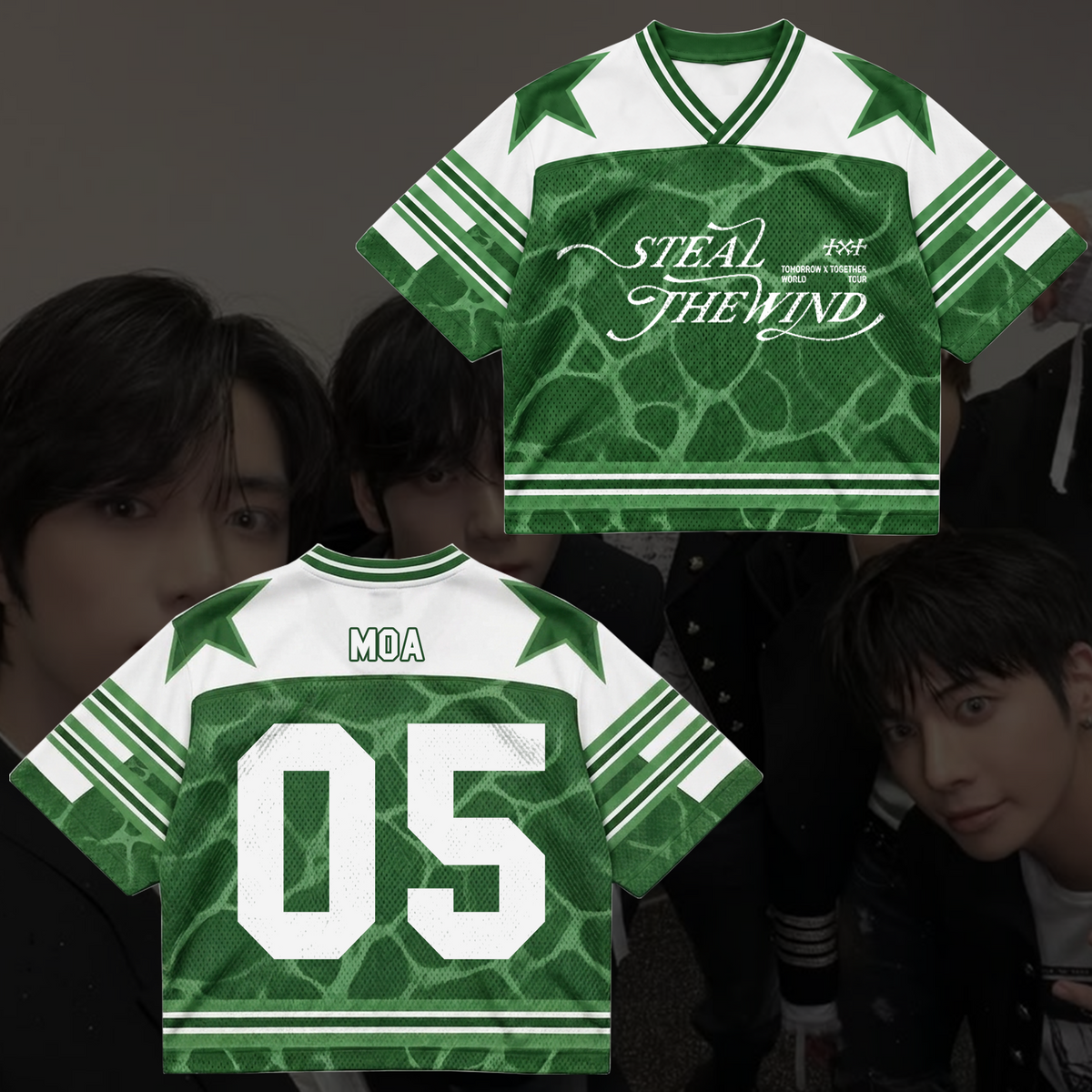 TXT Steal The Wind Tour Water Ripple Mixed Mesh Jersey Gift For Fans