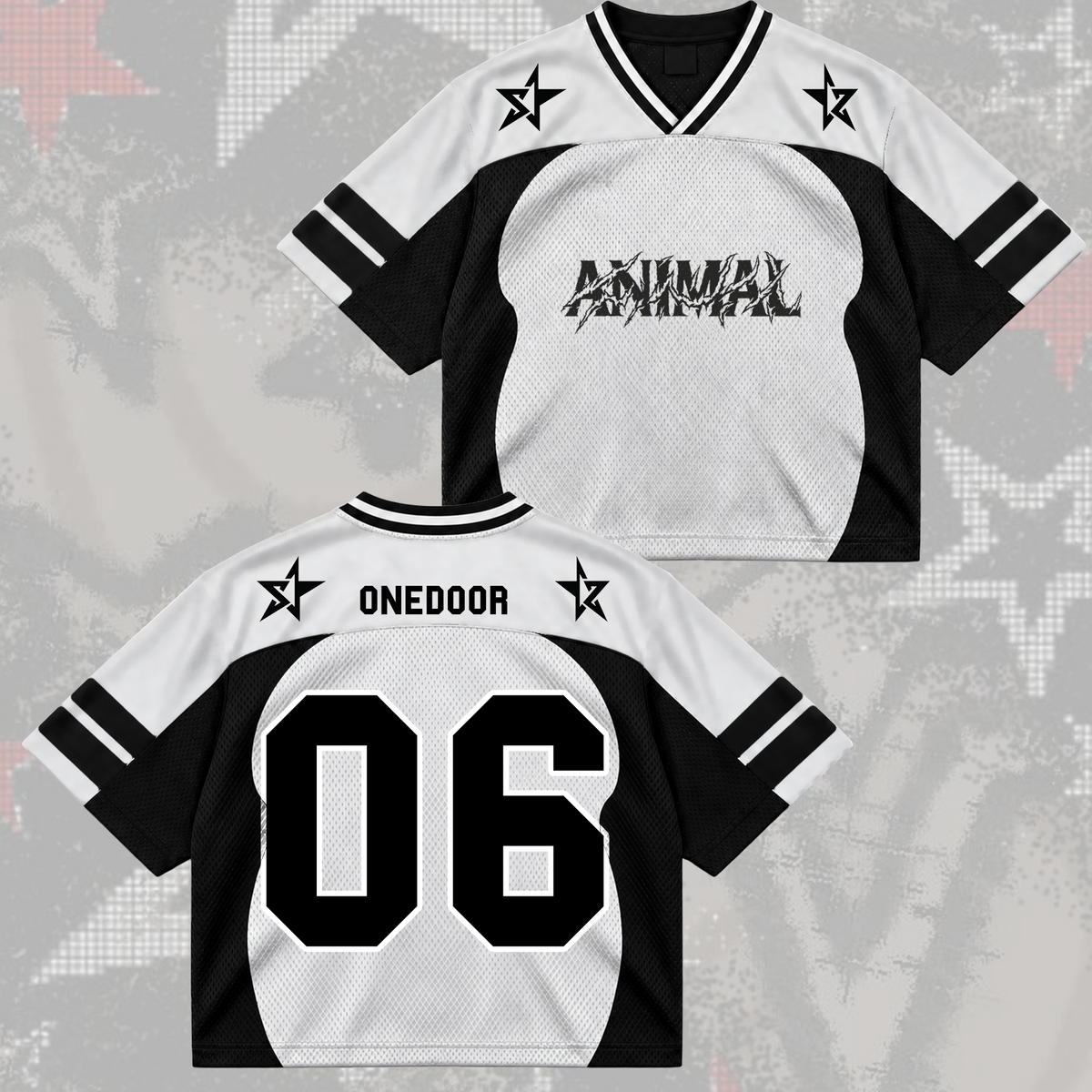 Dynamic Animal Onedoor Club All Members Cyber Grunge Mixed Mesh Jersey For Onedoor
