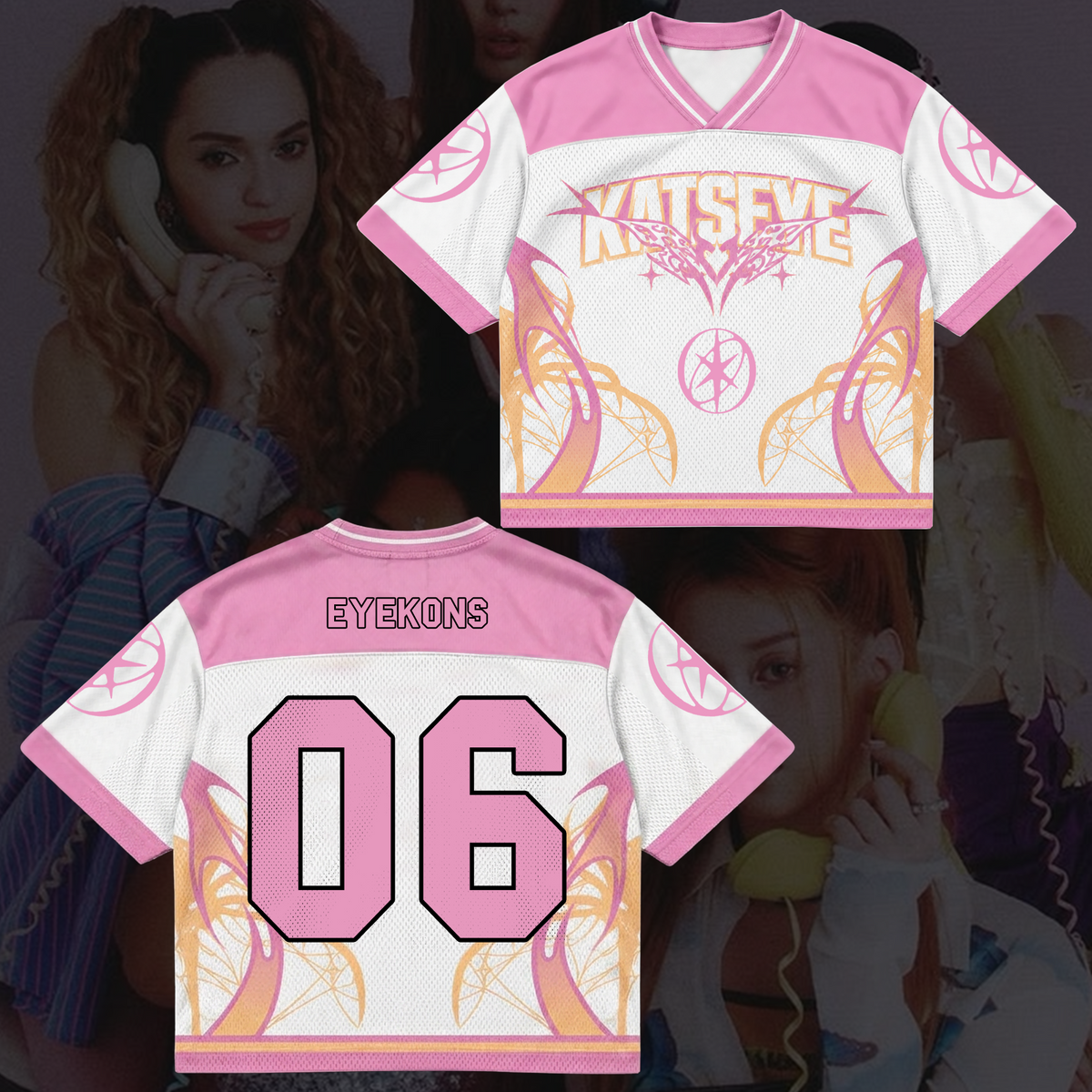 Eccentric Katseye Wild Pastel Coquette Aesthetic Mixed Mesh Jersey Fanmerch