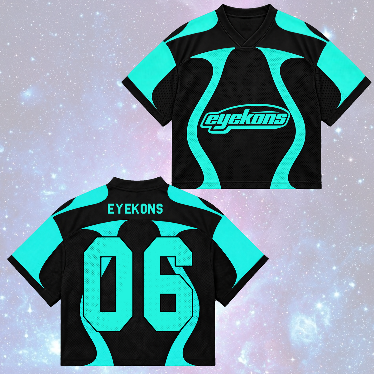 Eerie Teal Eyekons The Wildworld Tour Pastel Sporty Mixed Mesh Jersey Fan Edition