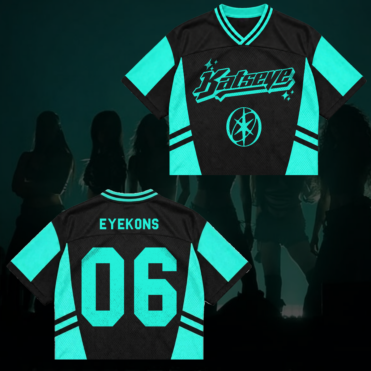 Fiery Katseye Tour Wild Mixed Mesh Jersey For Eyekons