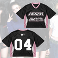 Chic aespa SYNK COMPLEXITY Mixed Mesh Jersey Lemonade Gift for Fans
