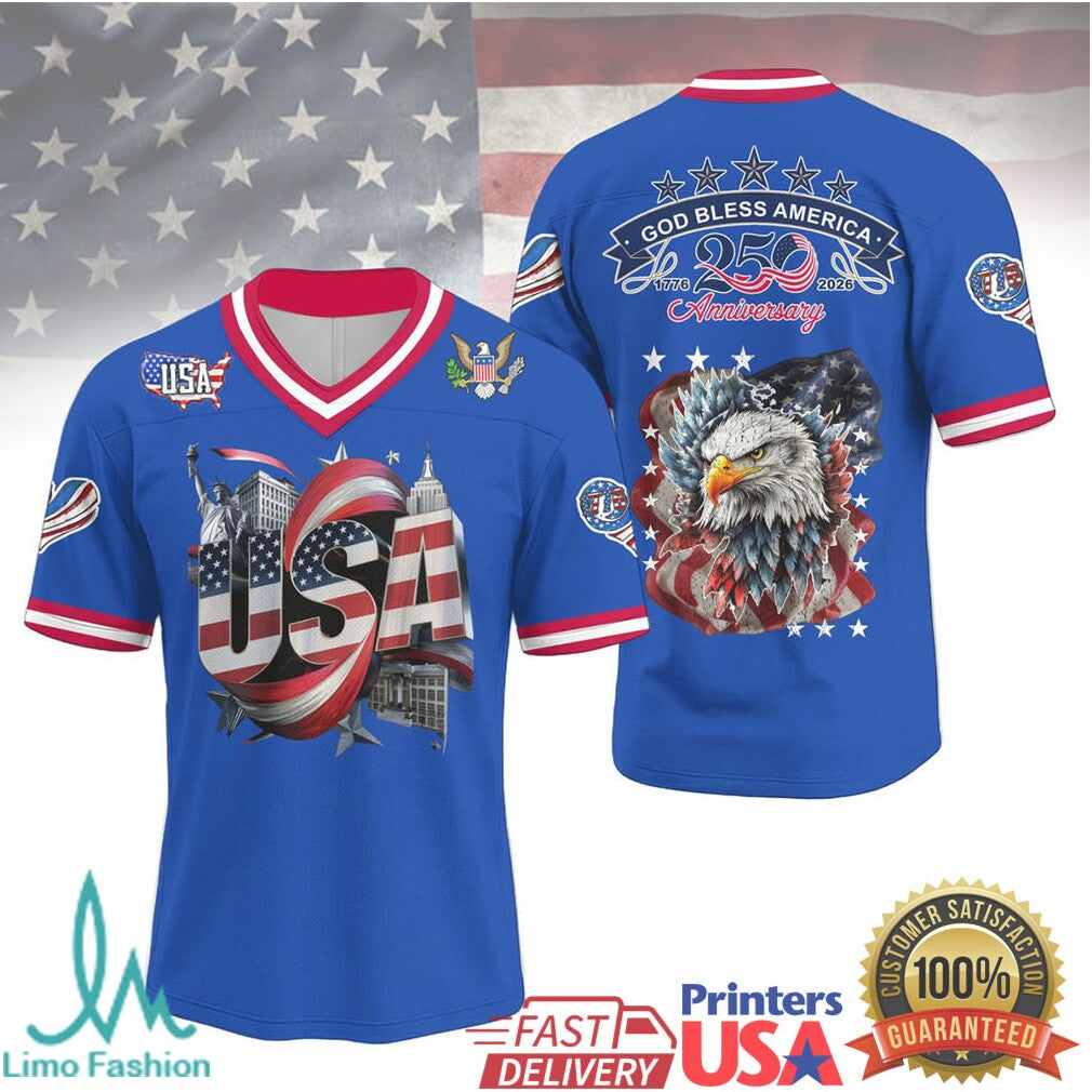 Usa 250Th Anniversary Eagle Patriotic Jersey - Limotees LLC