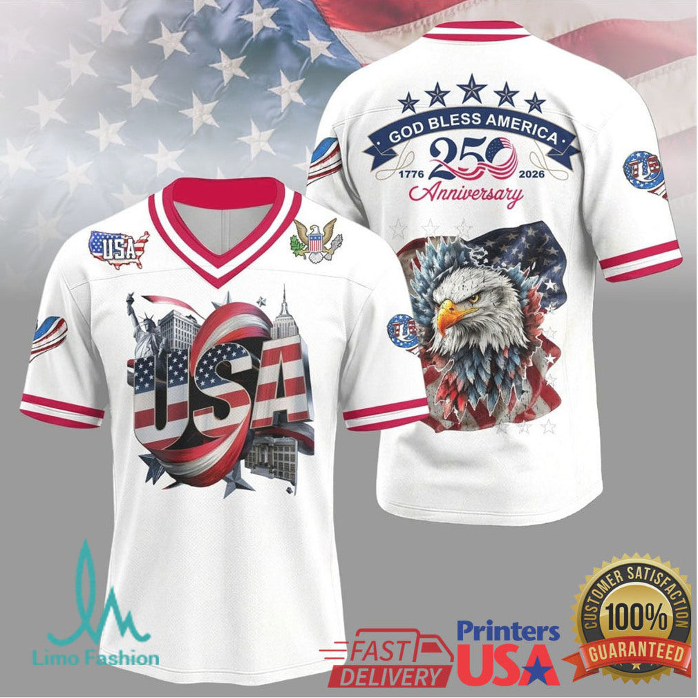 Usa 250Th Anniversary Eagle Patriotic Jersey - Limotees LLC