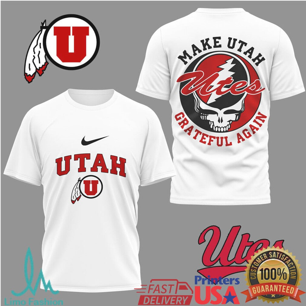 Utah Utes Grateful Dead Steal Your Face College Fan T Shirt - Limotees LLC