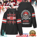 Utah Utes Stressed Blessed and Obsessed Football Skull Quilted T Shirt - Limotees LLC