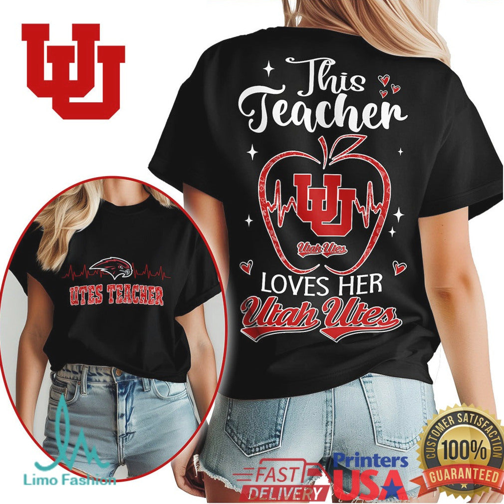 Utah Utes This Teacher Loves Her Utah Utes T Shirt - Limotees LLC