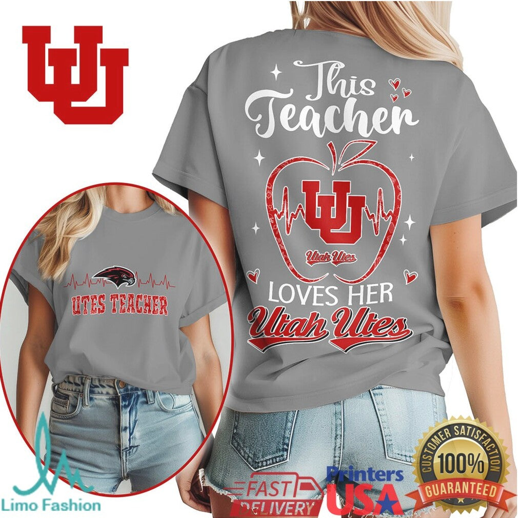 Utah Utes This Teacher Loves Her Utah Utes T Shirt - Limotees LLC