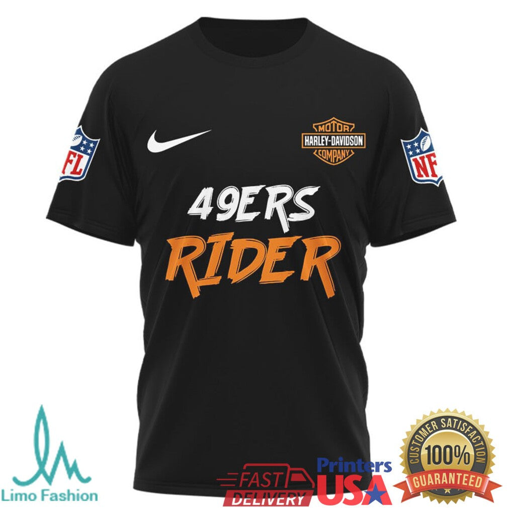 San Francisco 49ers Official NFL Ghost Rider Harley Davidson 3D Shirt - Limotees LLC