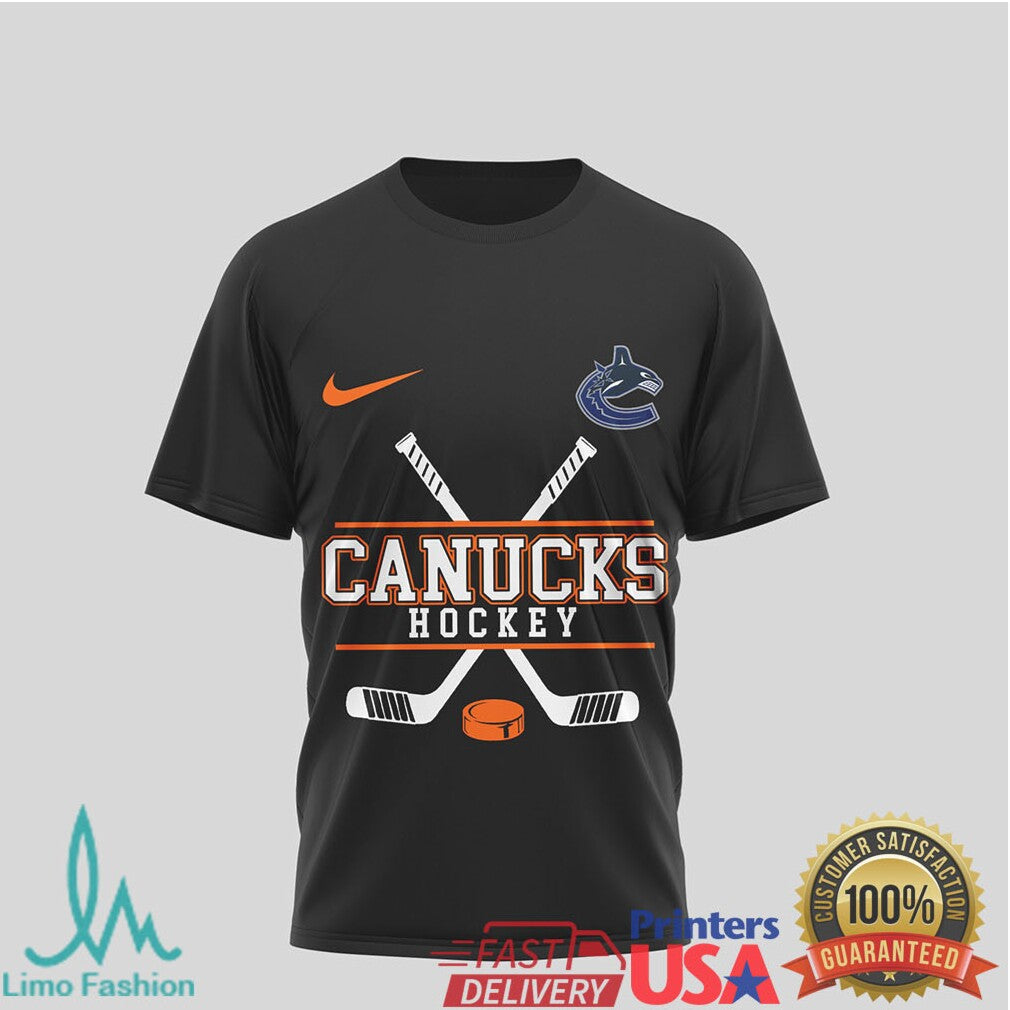 Vancouver Canucks Hockey x Harley Davidson Skull Biker T Shirt