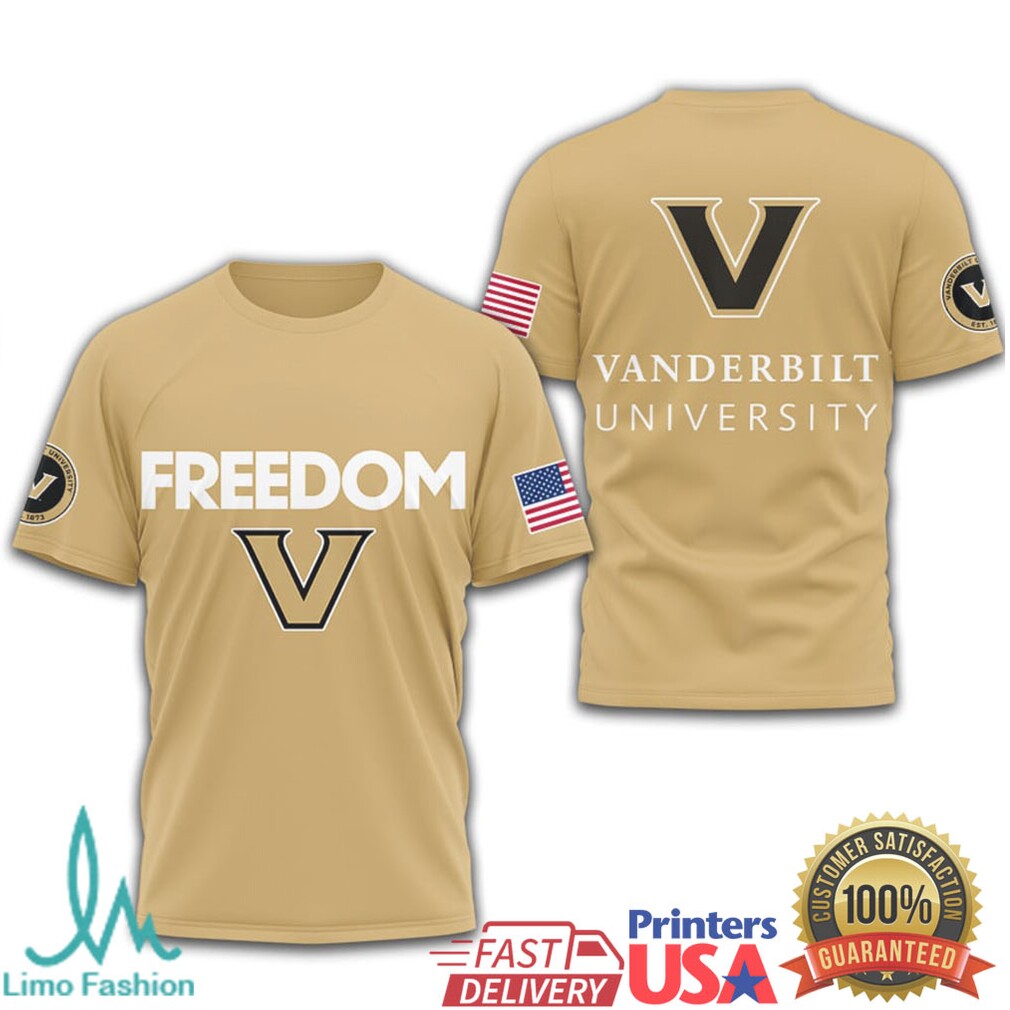 Vanderbilt Commodores Freedom University Patriotic NCAA T Shirt - Limotees LLC