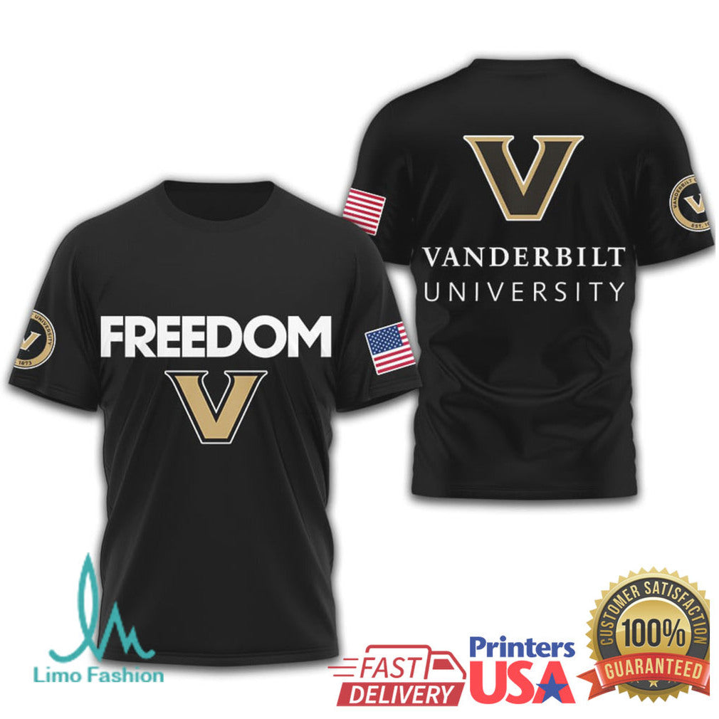 Vanderbilt Commodores Freedom University Patriotic NCAA T Shirt - Limotees LLC