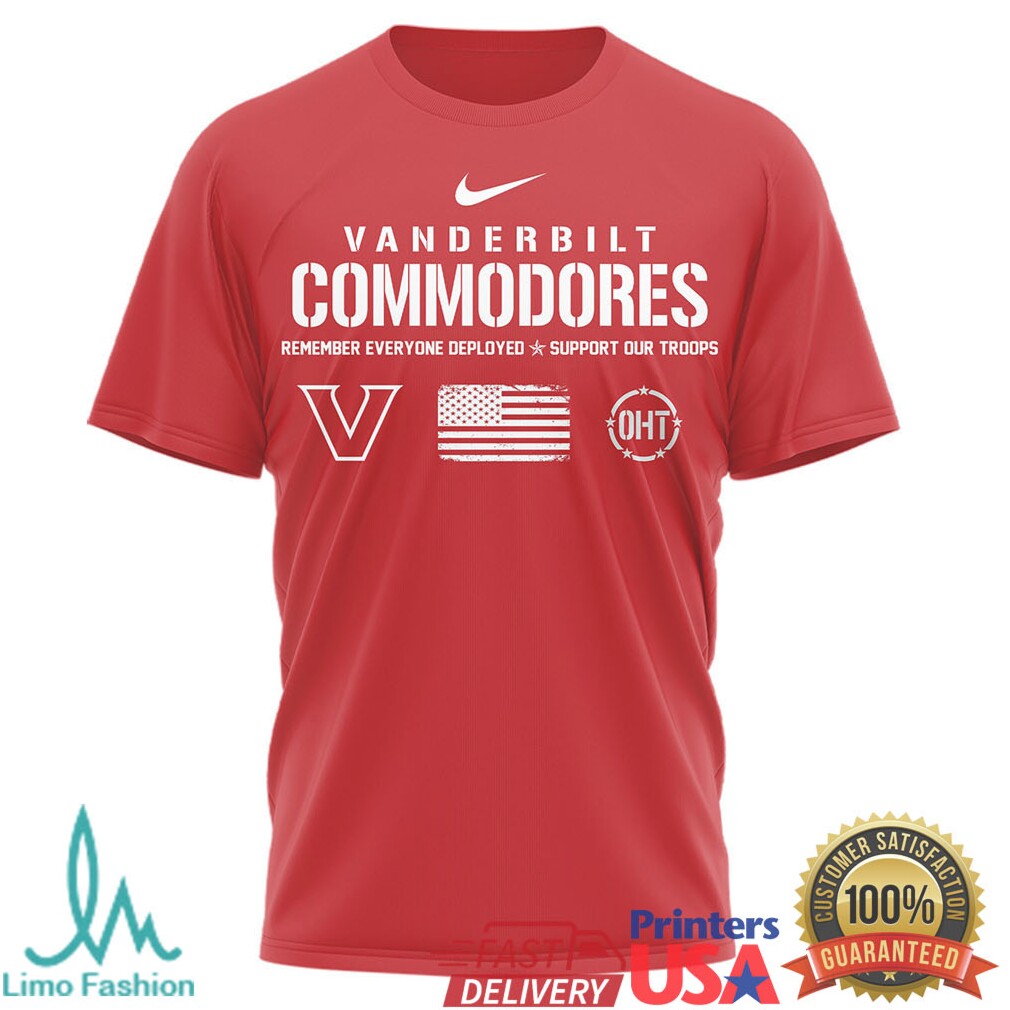 Vanderbilt Commodores Red Friday Military Salute Remember Everyone Deployed T Shirt - Limotees LLC