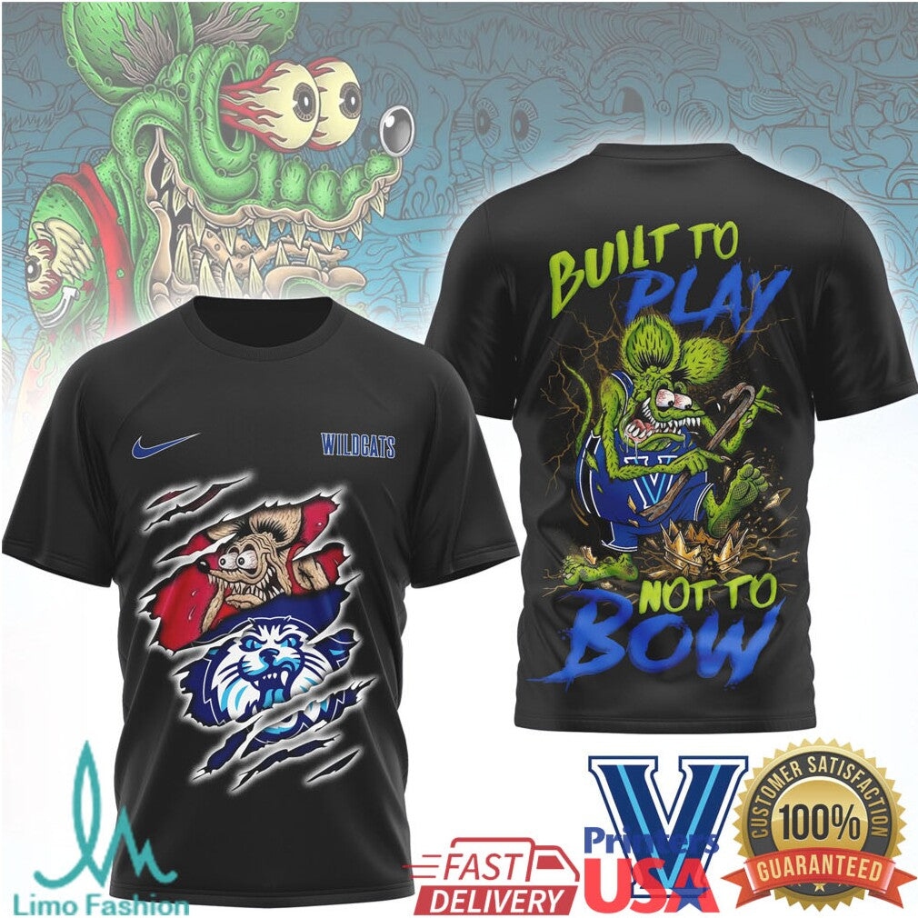 Villanova Wildcats Built To Play Not To Bow Athletic Graphic T Shirt - Limotees LLC