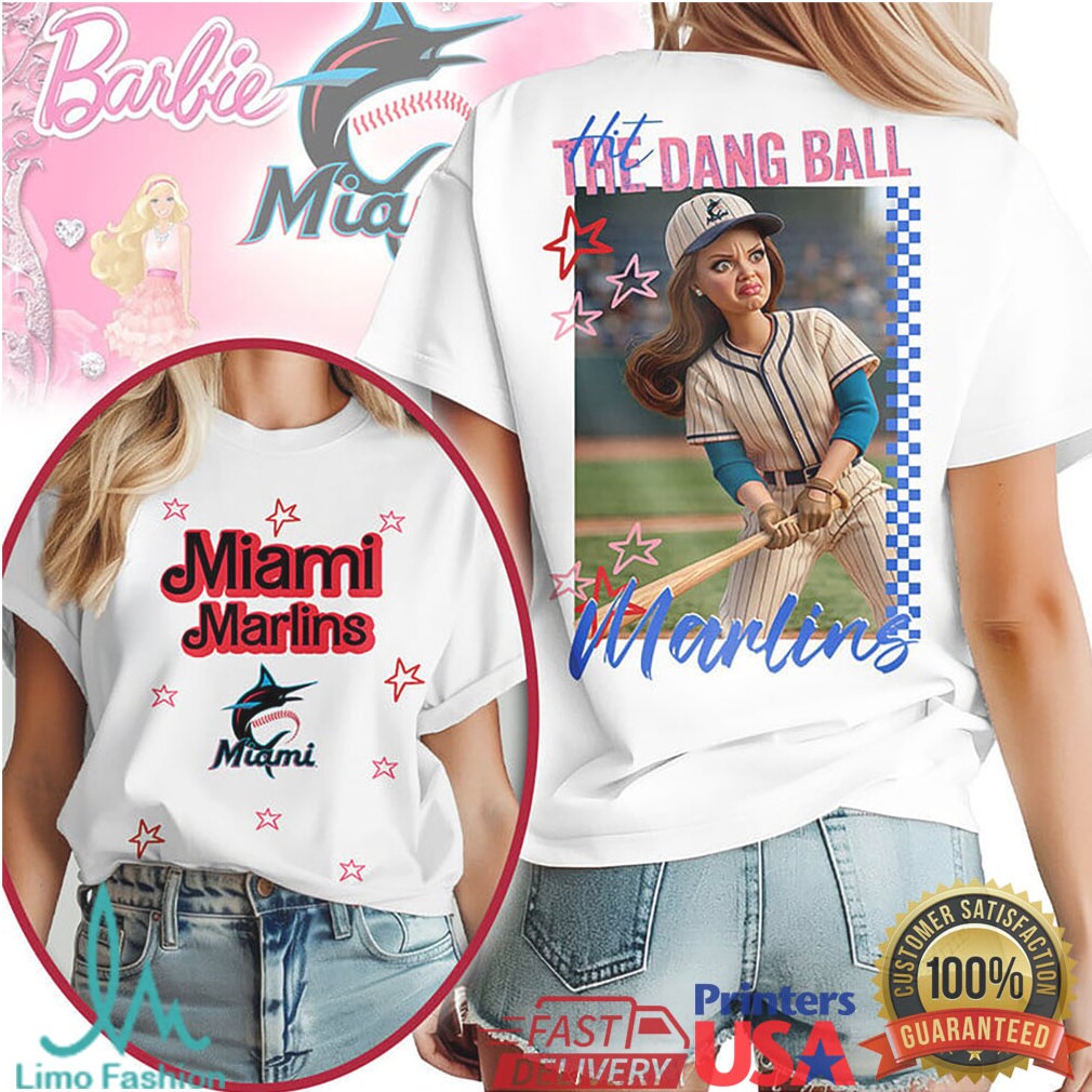 Vintage Barbie Baseball Hit The Dang Ball Miami Marlins T Shirt - Limotees LLC