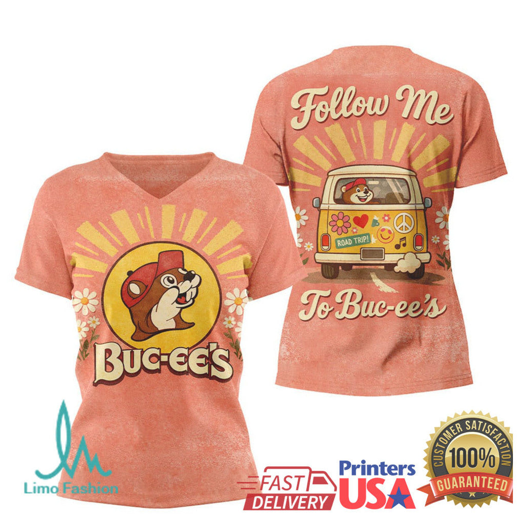 Vintage Buc ee's “Follow Me To Buc ee's” Retro Van Road Trip T Shirt - Limotees LLC