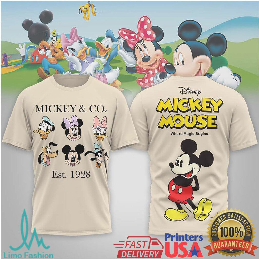 Vintage Mickey & Co. Est 1928 Disney Character Friends T Shirt& T Shirt