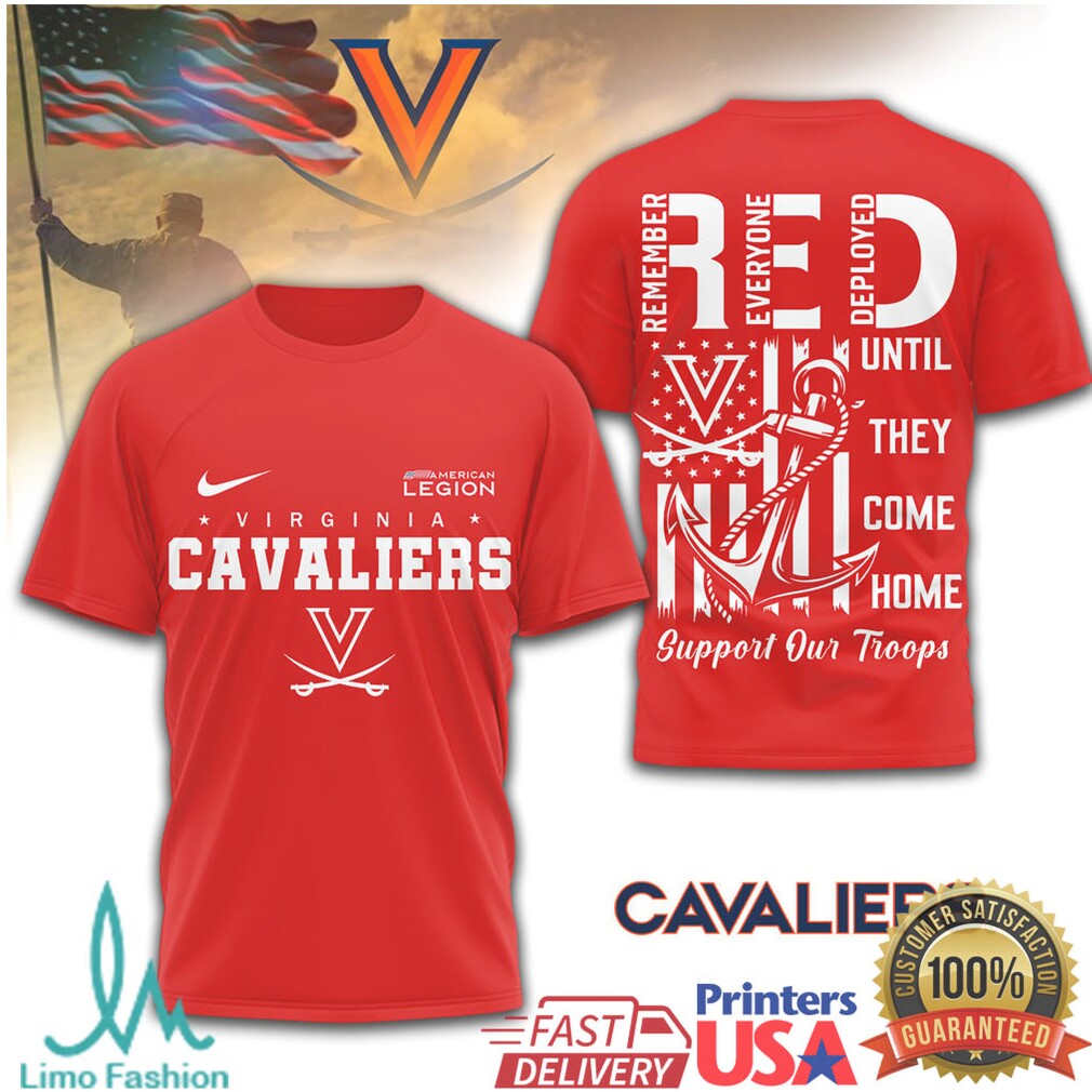Virginia Cavaliers RED Friday Support Our Troops Military T Shirt - Limotees LLC