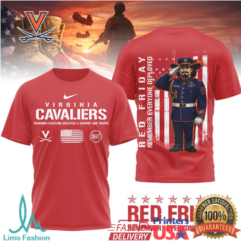Virginia Cavaliers Red Friday Support Our Troops Military Appreciation T Shirt - Limotees LLC