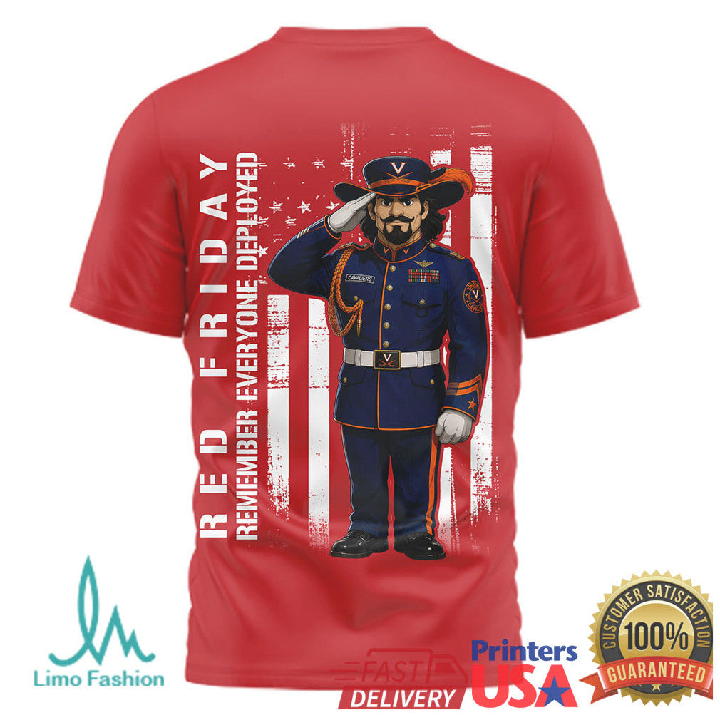 Virginia Cavaliers Red Friday Support Our Troops Military Appreciation T Shirt - Limotees LLC