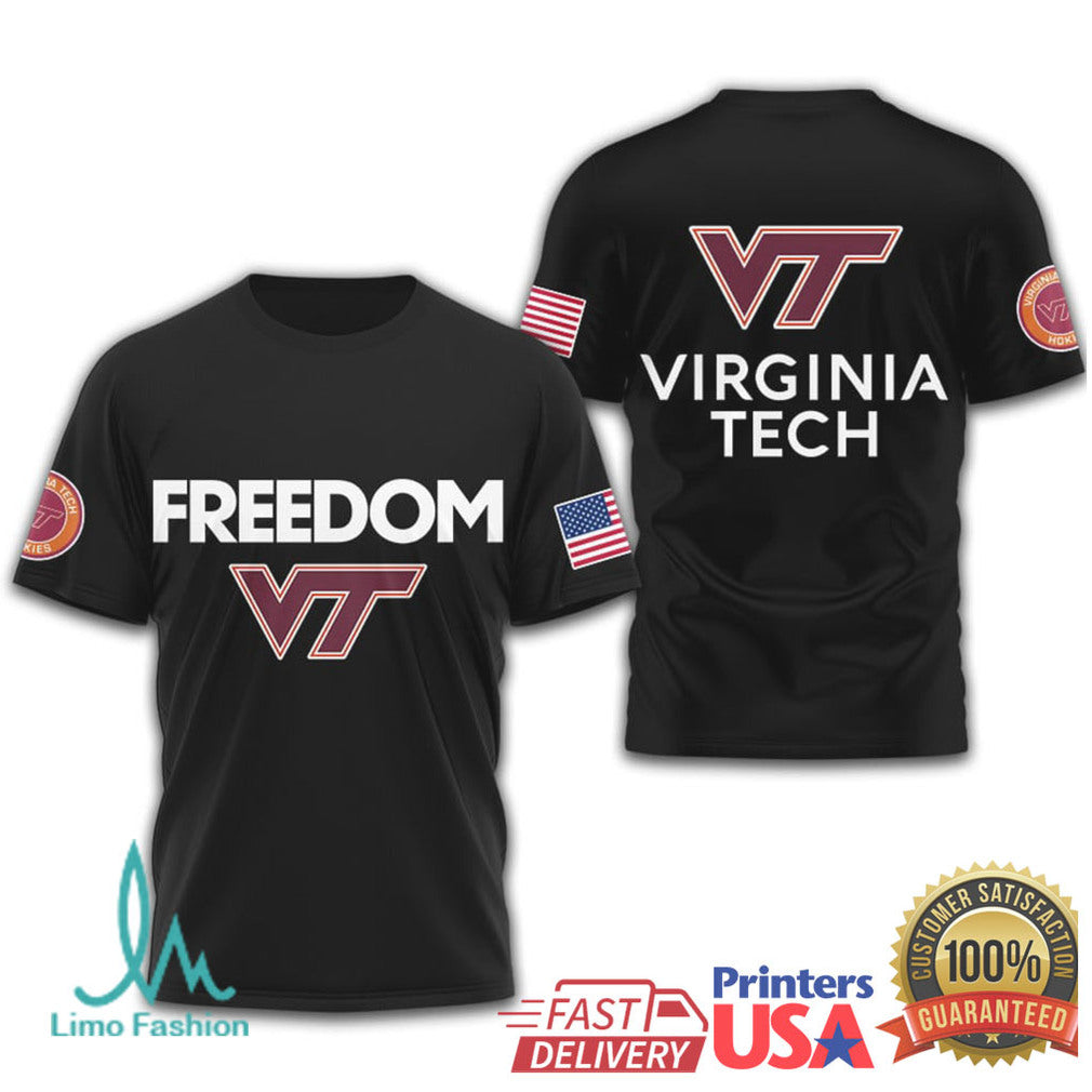 Virginia Tech Hokies Freedom VT Patriotic University Fan T Shirt - Limotees LLC