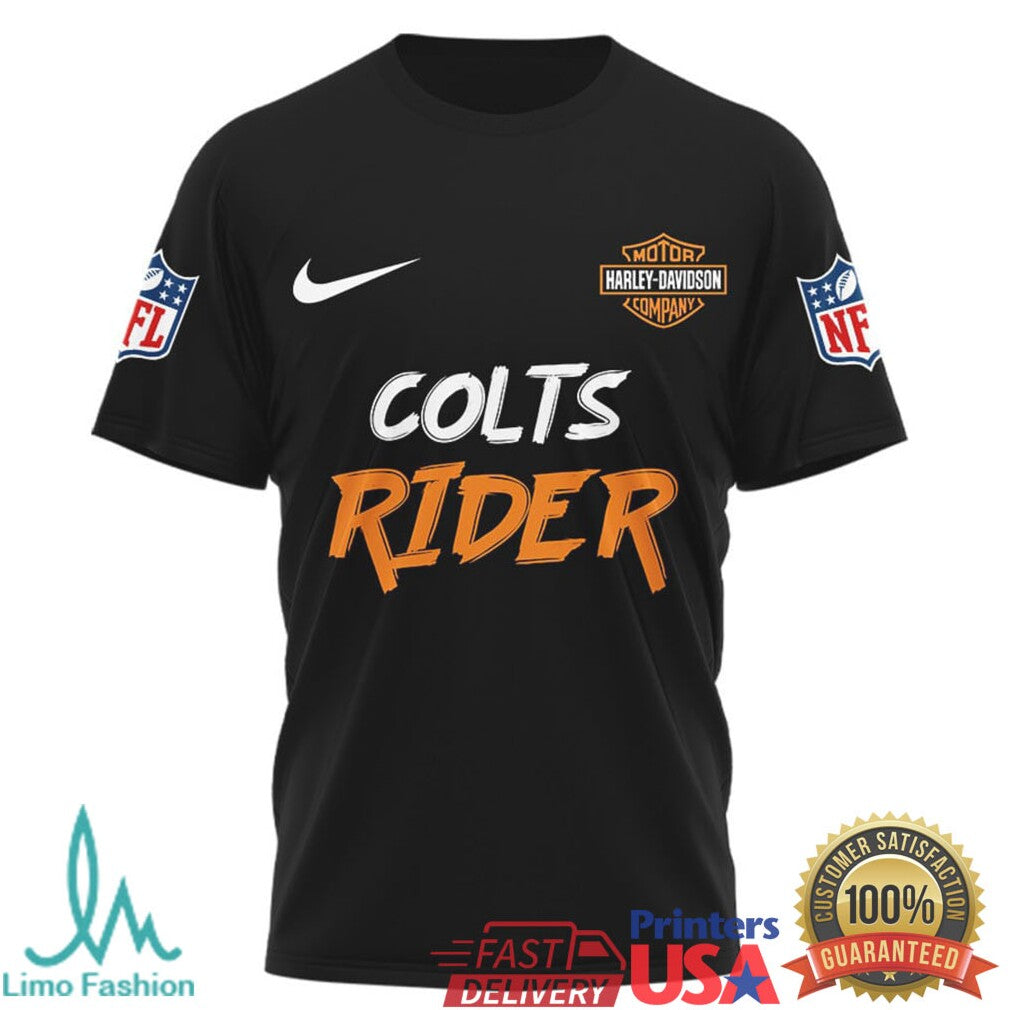 Indianapolis Colts Official NFL Ghost Rider Harley Davidson 3D Shirt - Limotees LLC