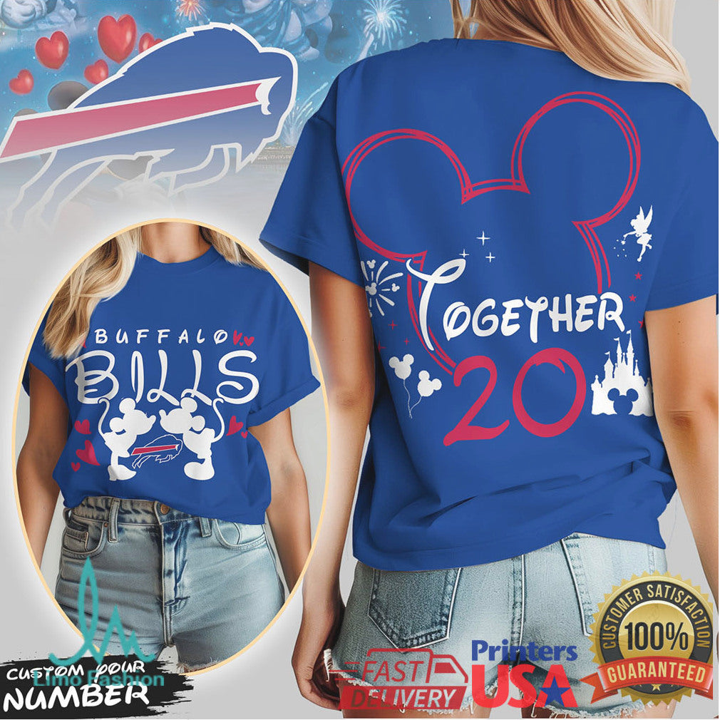 Buffalo Bills Official NFL Valentine Mickey Together Shirt - Limotees LLC