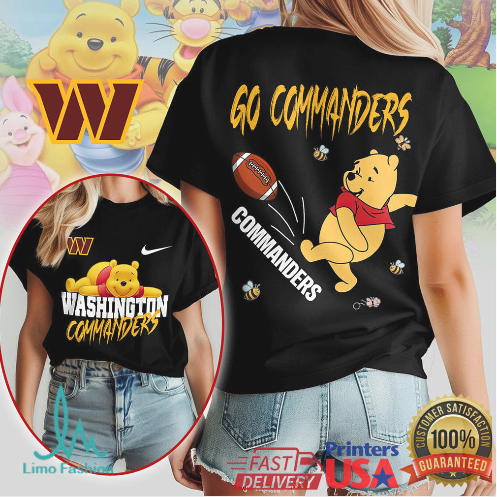 Washington Commanders Official NFL Winnie The Pooh Go Shirt - Limotees LLC
