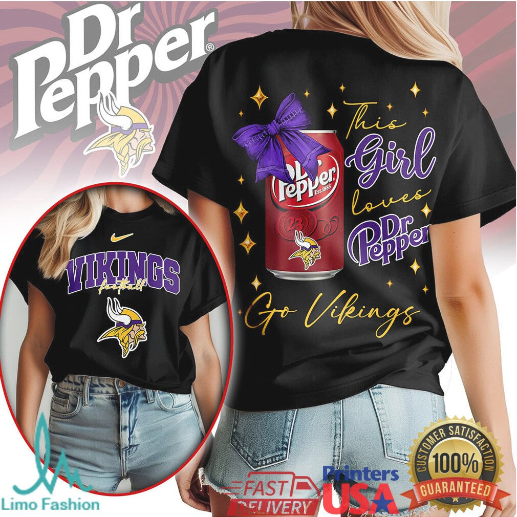 Minnesota Vikings Official NFL Dr Pepper Fan 3D Shirt - Limotees LLC