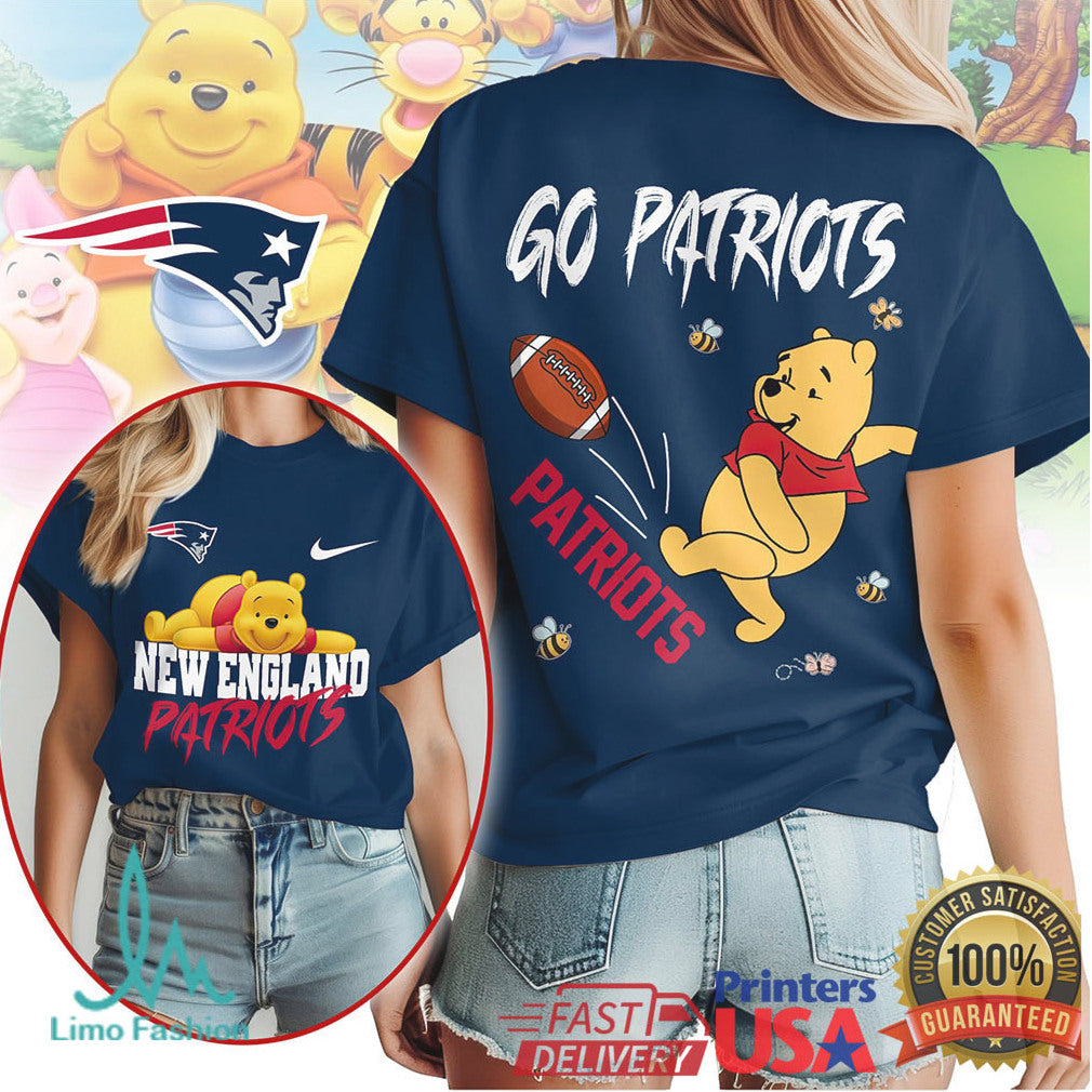 New England Patriots Official NFL Winnie The Pooh Go Shirt - Limotees LLC