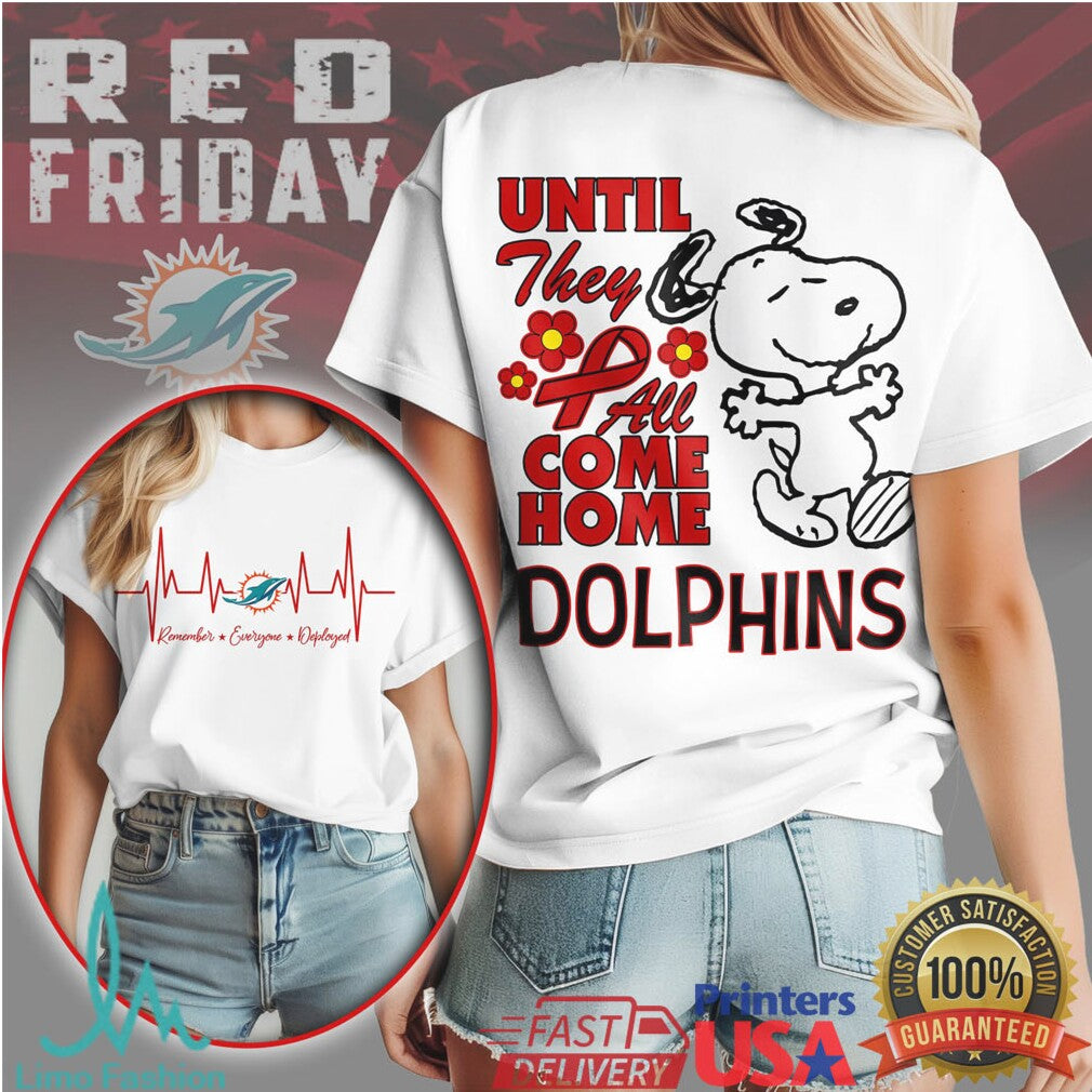 Miami Dolphins Official NFL Snoopy Red Friday 3D Shirt - Limotees LLC