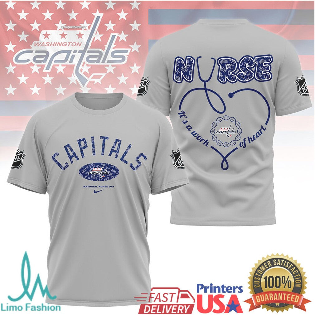 Washington Capitals Nurse Shirt It's a Work of Heart National Nurse Day T Shirt - Limotees LLC