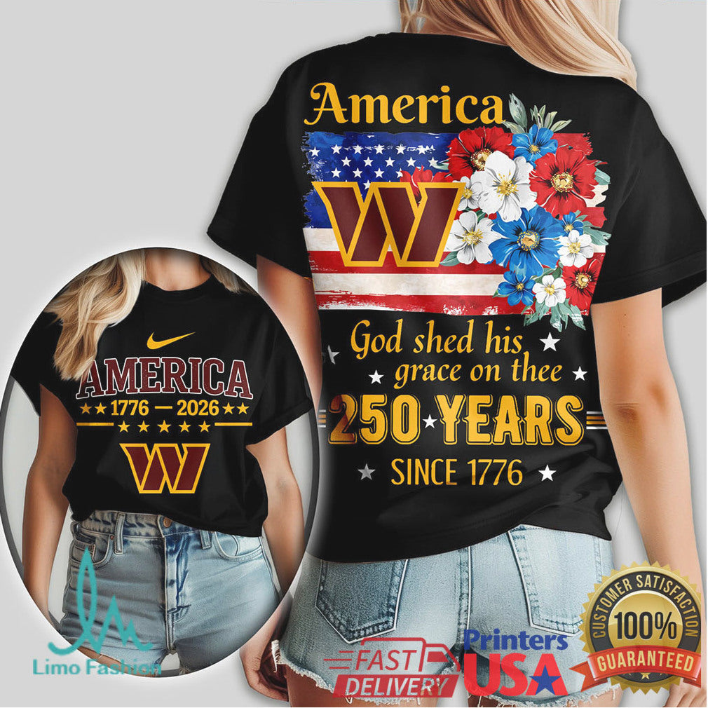 Washington Commanders America 250th Anniversary Tee USA Patriotic NFL Shirt - Limotees LLC