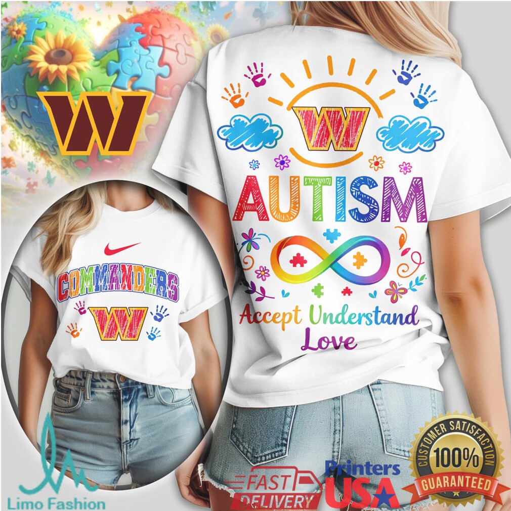 Washington Commanders Autism Awareness Accept Understand Love T Shirt - Limotees LLC
