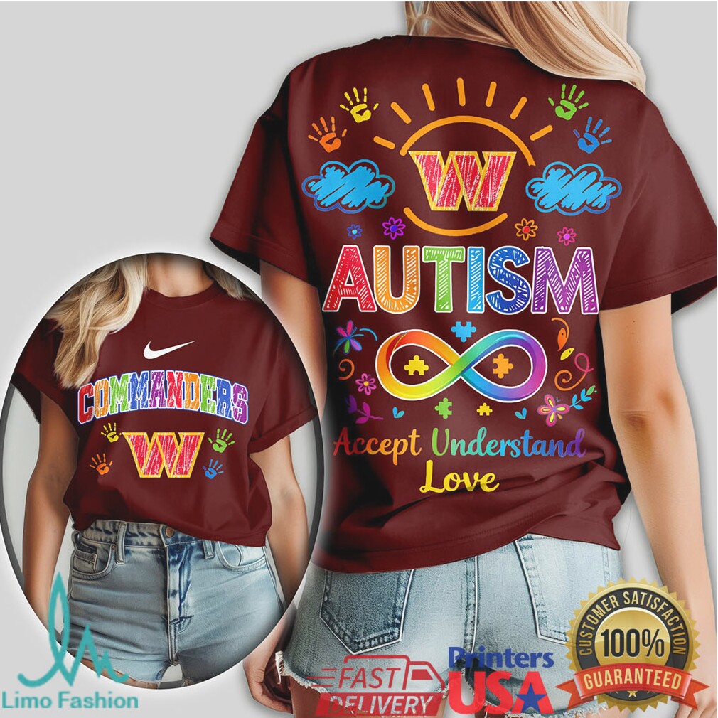 Washington Commanders Autism Awareness Accept Understand Love T Shirt - Limotees LLC