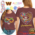 Washington Commanders Autism Awareness Shirt Support Neurodiversity Football Fan Graphic T Shirt - Limotees LLC