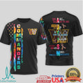 Washington Commanders Autism Awareness T Shirt Never Give Up Rainbow Design - Limotees LLC