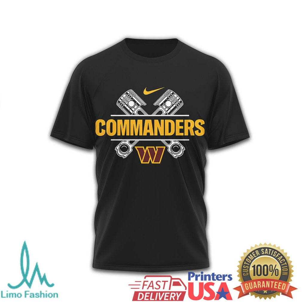 Washington Commanders Biker Piston & Flag Sport T Shirt - Limotees LLC