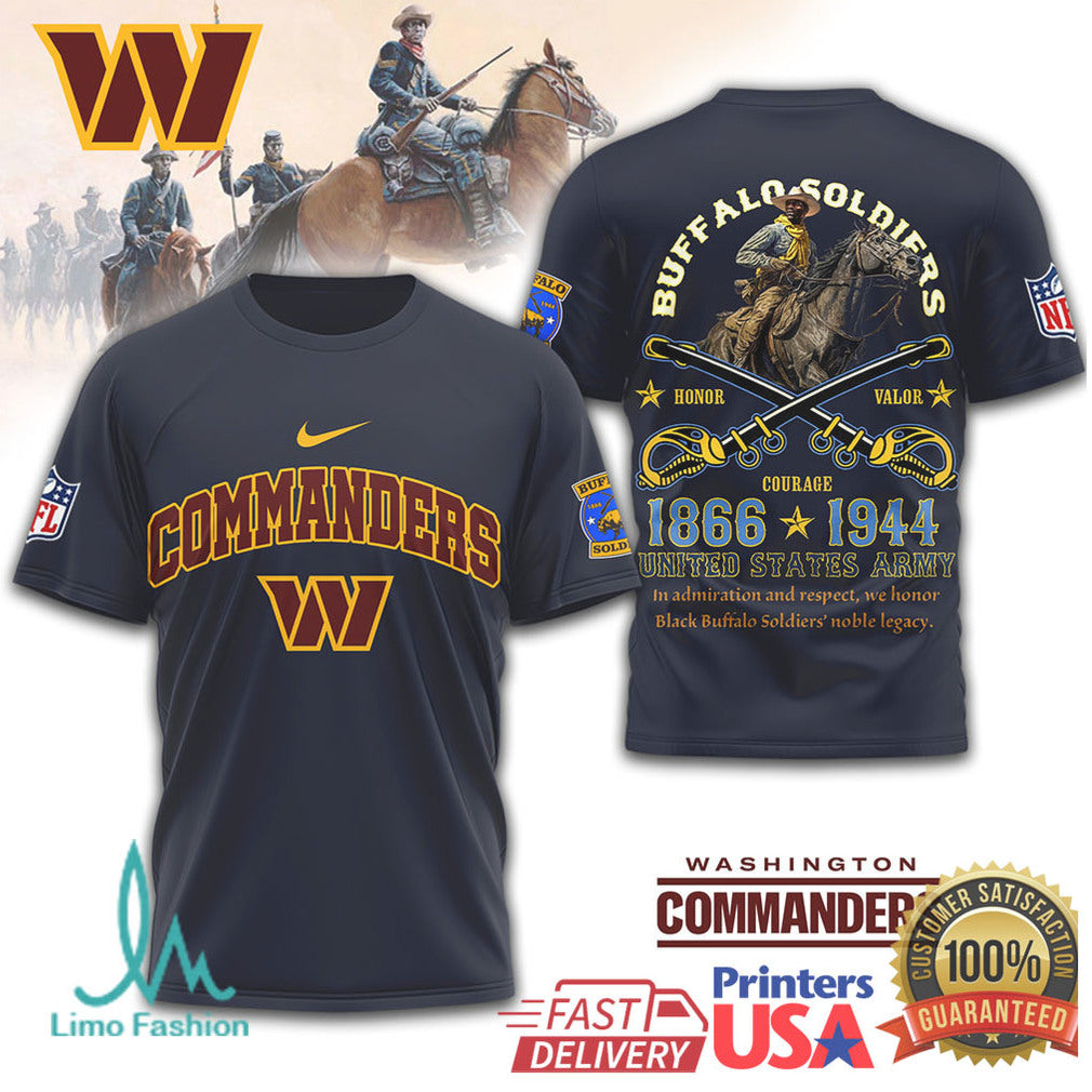Washington Commanders Buffalo Soldiers US Army Military Heritage T Shirt - Limotees LLC