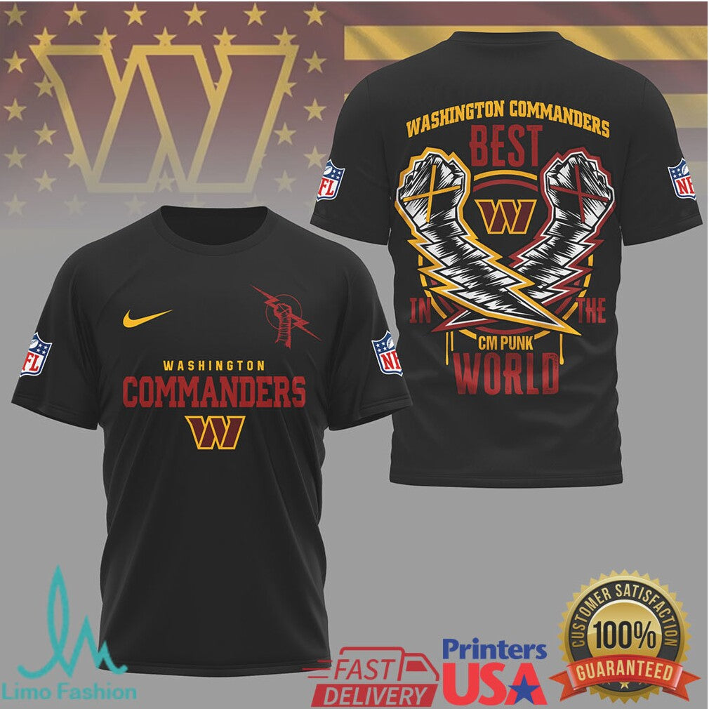 Washington Commanders CM Punk Best In The World Fan Shirt - Limotees LLC