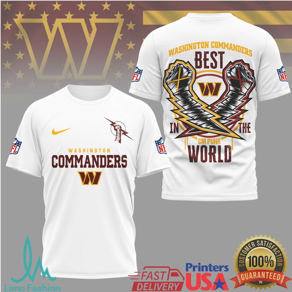 Washington Commanders CM Punk Best In The World Fan Shirt - Limotees LLC