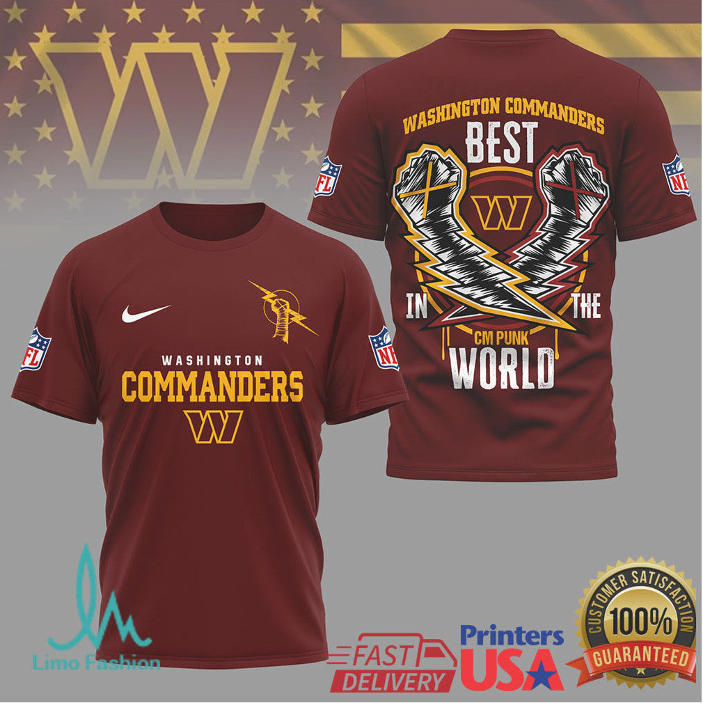 Washington Commanders CM Punk Best In The World Fan Shirt - Limotees LLC