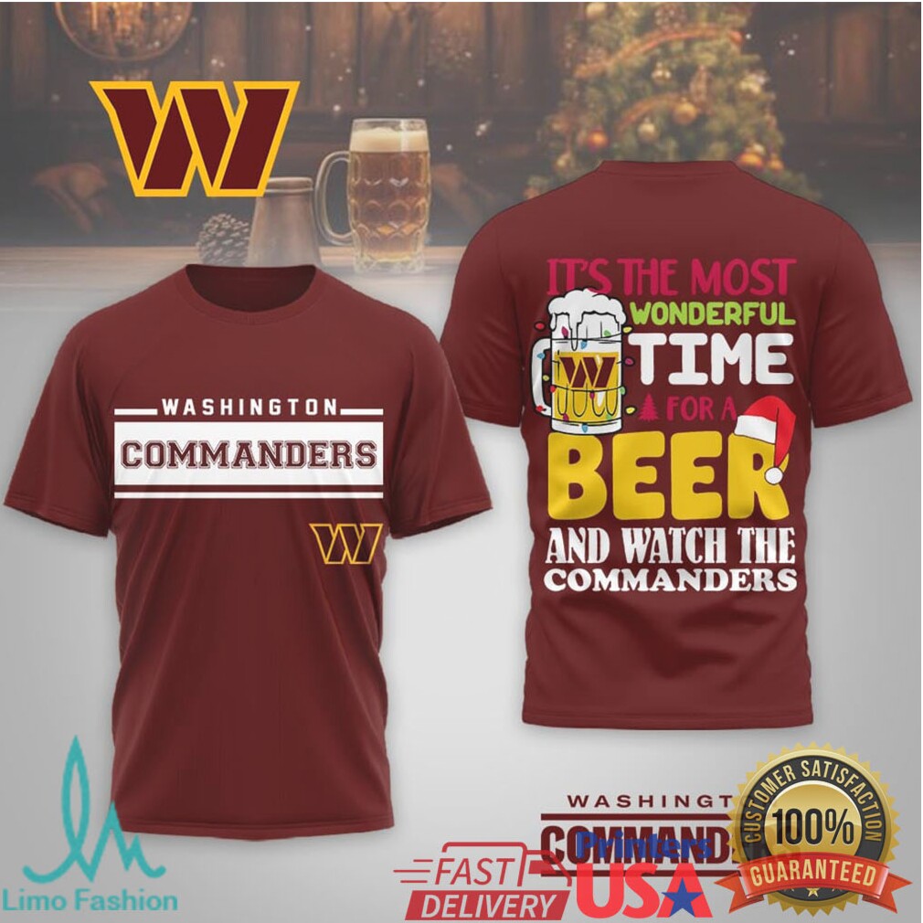 Washington Commanders Christmas Beer Mug Fan T Shirt - Limotees LLC