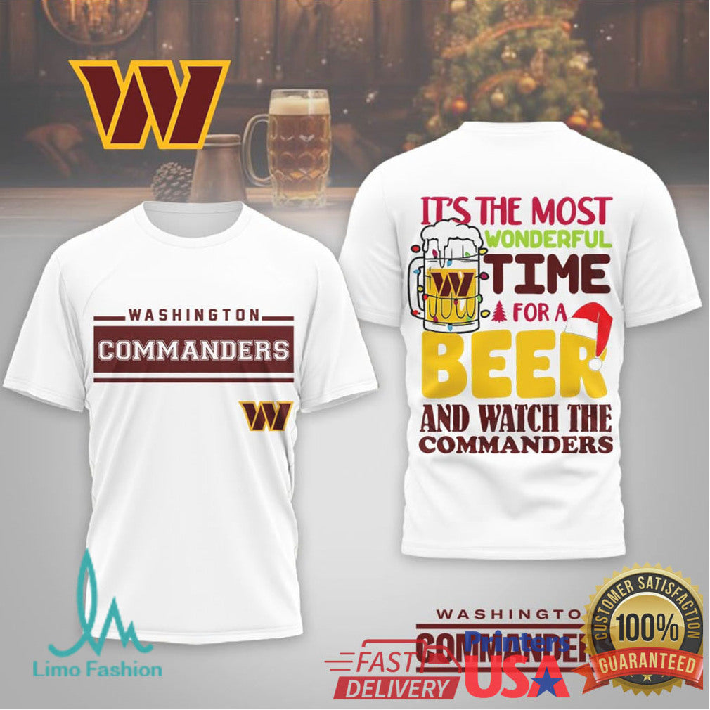 Washington Commanders Christmas Beer Mug Fan T Shirt - Limotees LLC