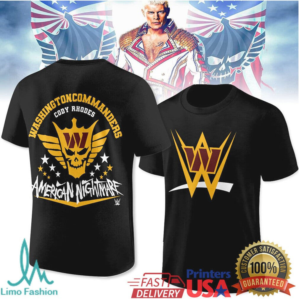 Washington Commanders Cody Rhodes American Nightmare T Shirt - Limotees LLC