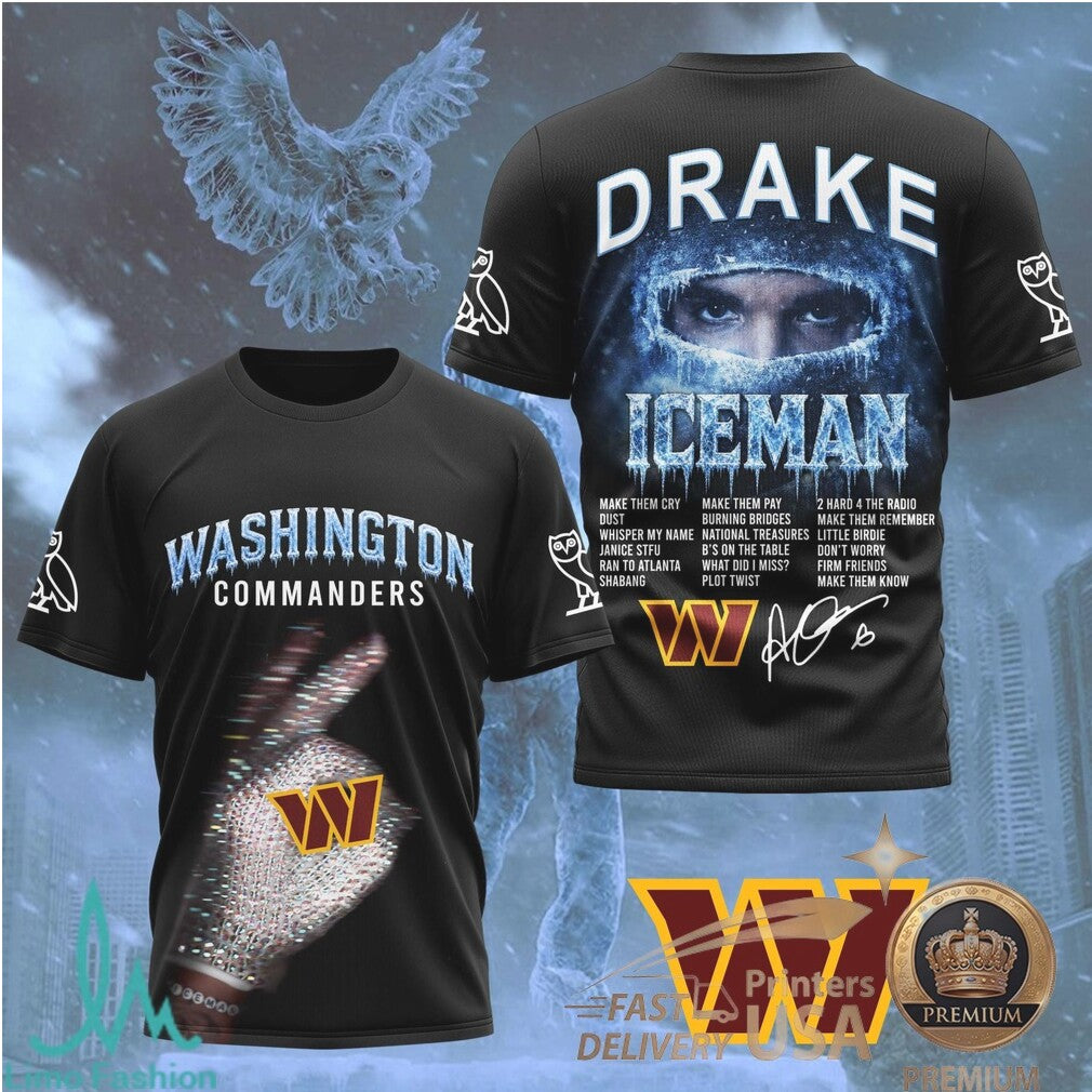 Washington Commanders Drake Iceman OVO Hip Hop Sports Jersey - Limotees LLC